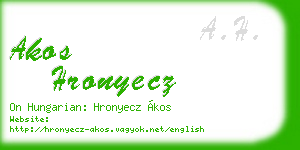 akos hronyecz business card