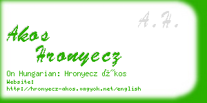 akos hronyecz business card